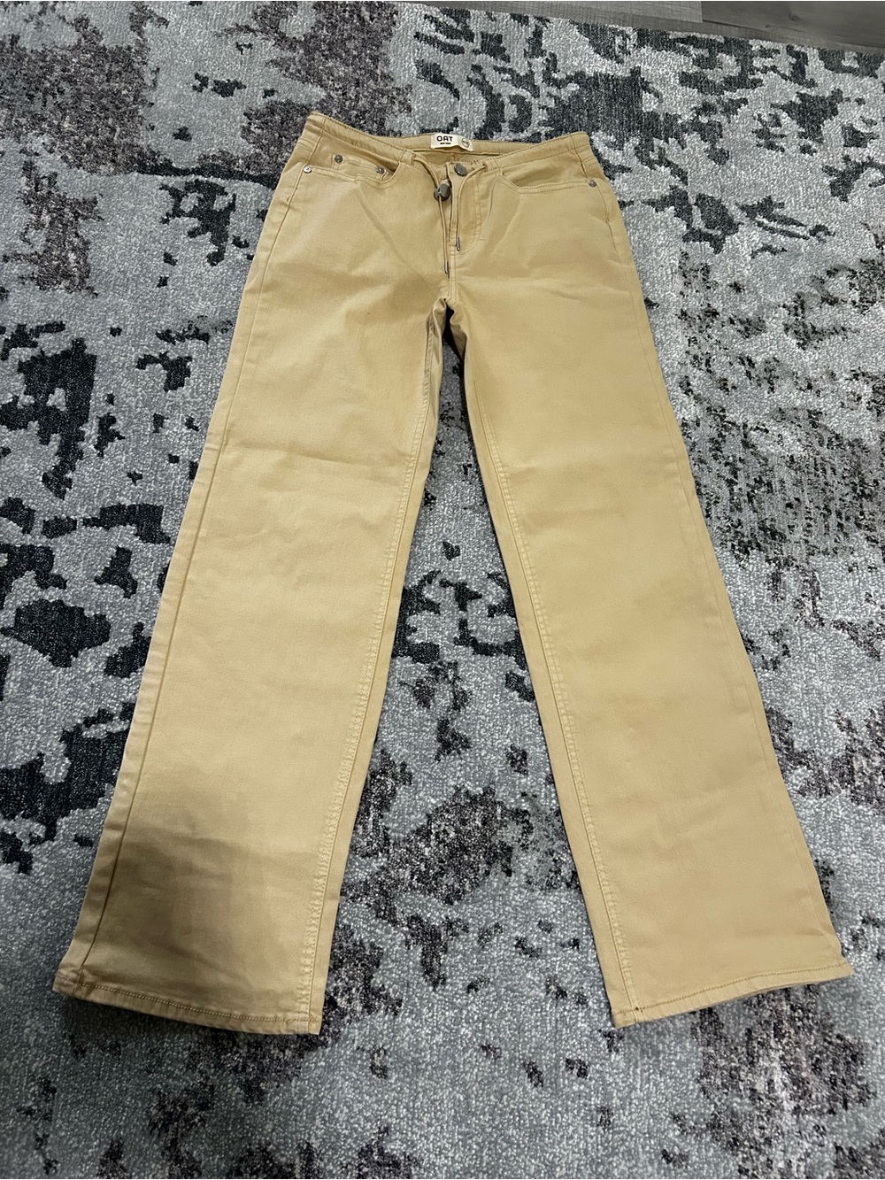 Oat Light Yellow Straight-Leg Pants